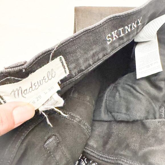 Madewell Men's Skinny Denim Jeans Black Charcoal Wash Size 29 x 30 - Picture 6 of 9